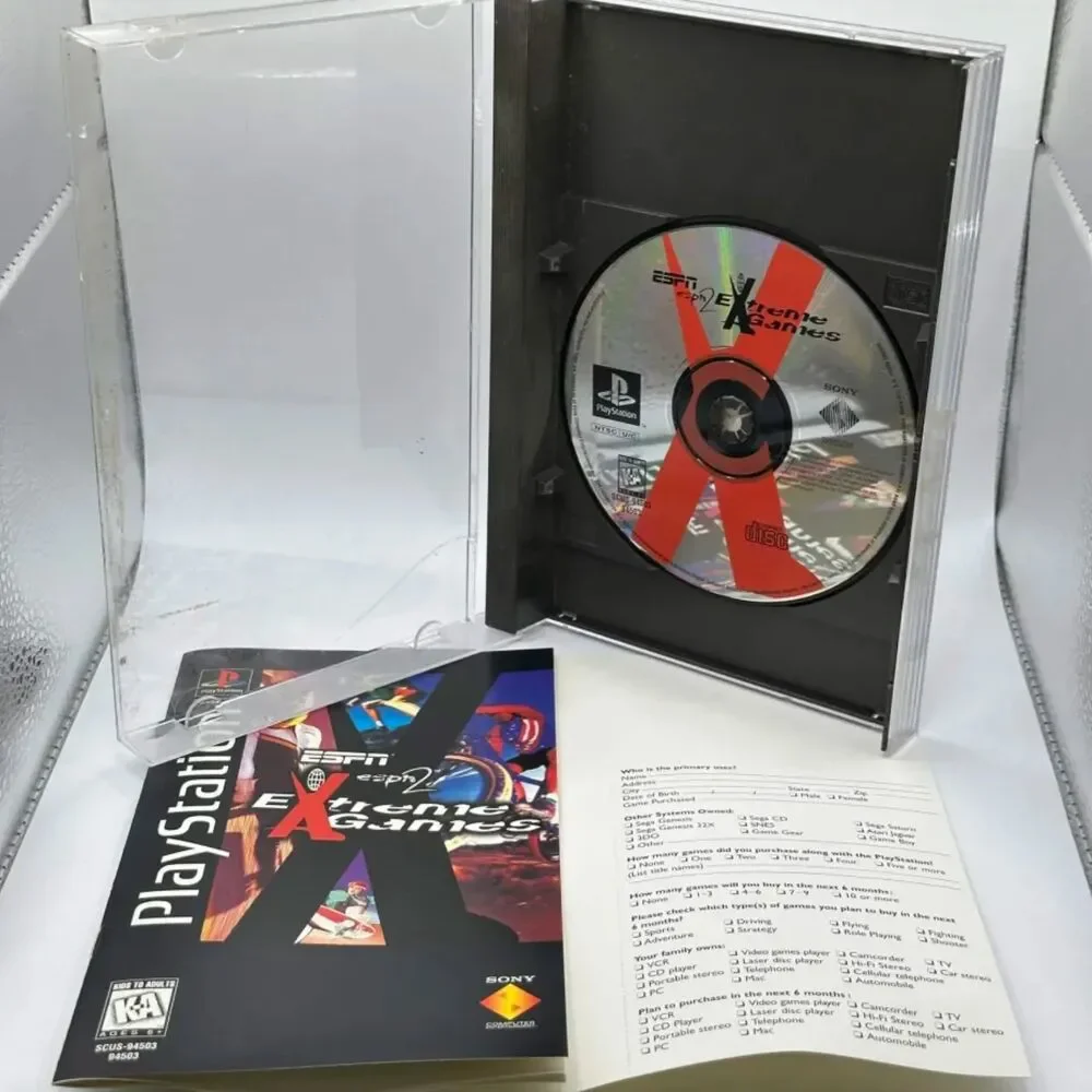 ESPN Extreme Games (Sony PlayStation 1, 1995) Long Box CIB W/Registration Card